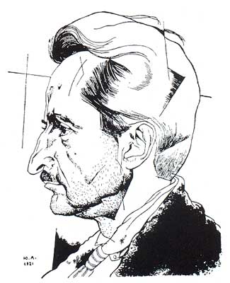 Владимир Пяст.  Рисунок Ю.П. Анненкова. 1921
