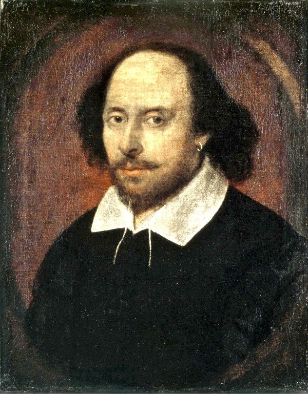 Неизвестный художник. Портрет Уильяма Шекспира, известен как портрет Чандоса. 1610 г. Национальная портретная Галерея, Лондон
