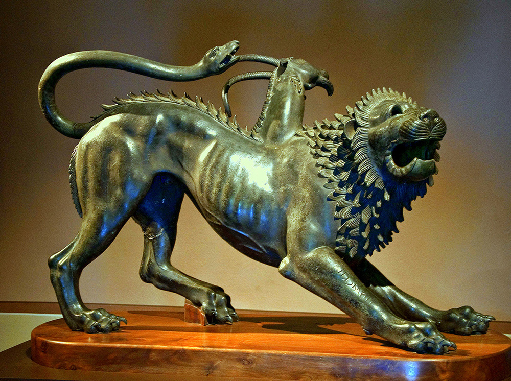 Химера. Бронзовая статуя. V в. до н.э. Археологический музей, Флоренция
