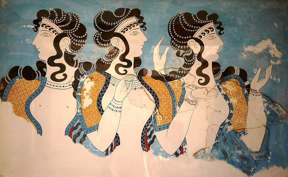 Дамы в голубом. Фреска Кносского дворца
