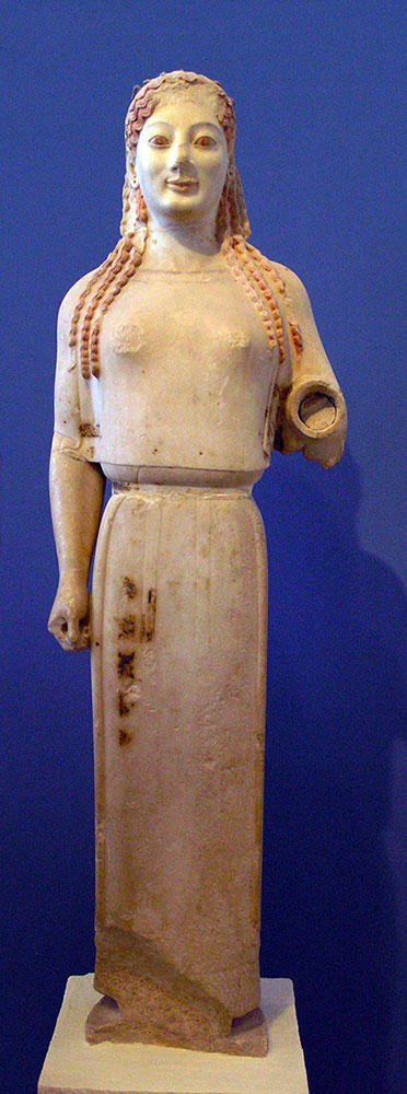 Статуя Коры. VI в. до н.э. Музей афинского Акрополя
