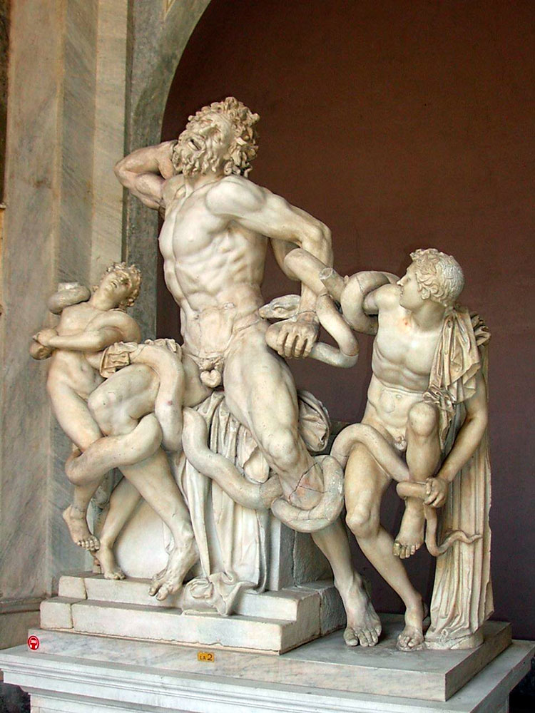 Агесандр, Афинодор, Полидор. Лаокоон и его сыновья. I в. до н.э. Римская копия. Ватиканский музей, Рим

