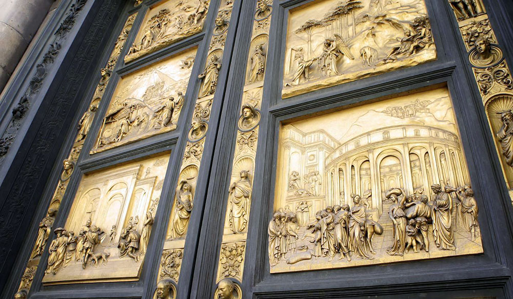Лоренцо Гиберти. Бронзовые двери баптистерия. XV в. Флоренция
