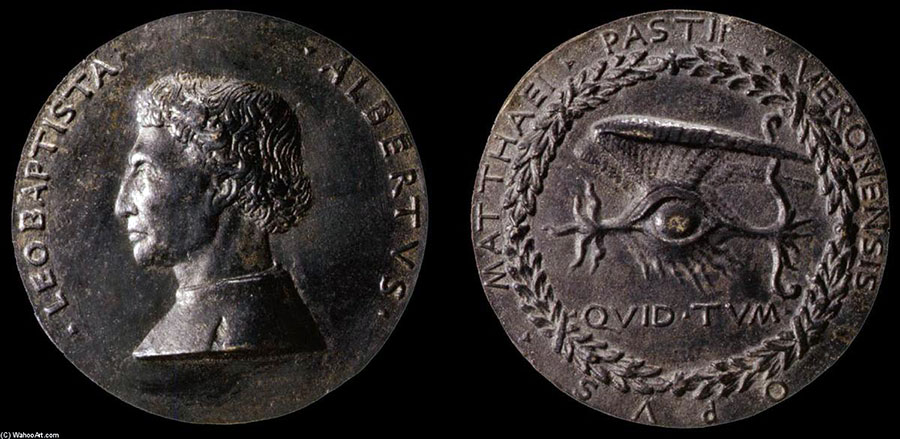 Матео де Пасти: медаль с портретом Леона Батиста Альберти (ок. 1450)
