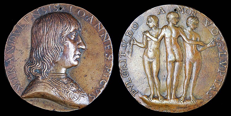 Пико делла Мирандола, медаль работы Никколо Фиорентино, ок. 1495 г
