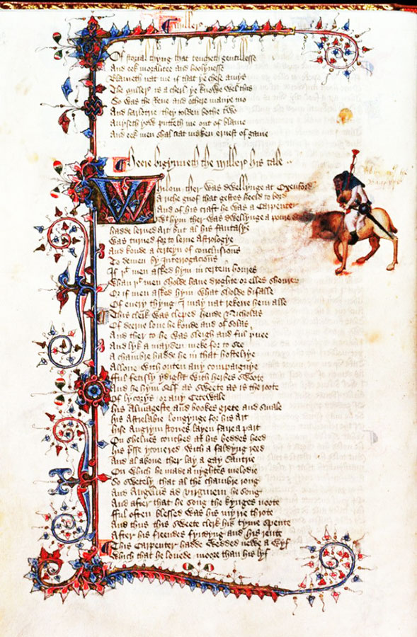 Страница из первого издания "Кентерберийских рассказов" Чосера, Лондон, ок. 1478 г.
