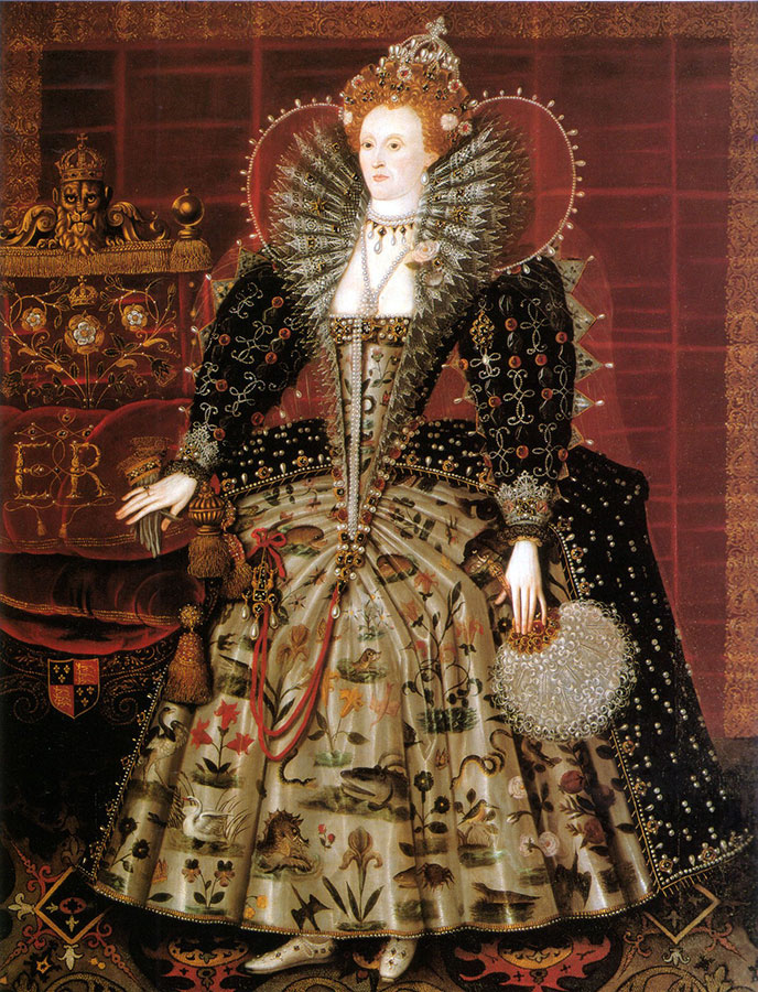 Мастерская Николаса Хиллиарда: королева Елизавета I (портрет в Хердвиге) (ок. 1599)
