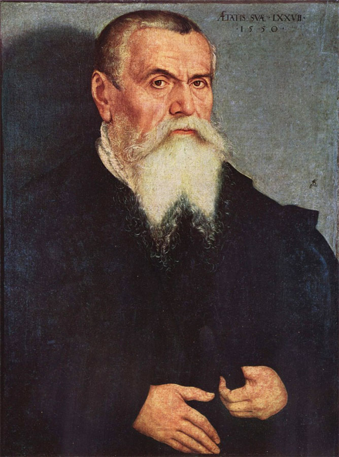 Лукас Кранах Старший - немецкий живописец и график эпохи Ренессанса, мастер живописных и графических портретов, жанровых и библейских композиций . Автопортрет. 1550
