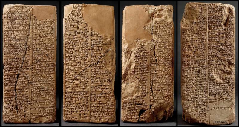 Среди древнейших в мире исторических документов особое место занимает список шумерских царей, составленный примерно в 1820 г. до н.э. и записанный на четырехгранном глиняном блоке
