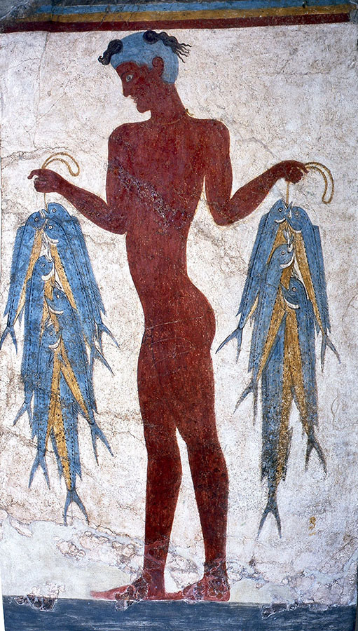 «Рыбак». Минойская фреска с Тиры.
