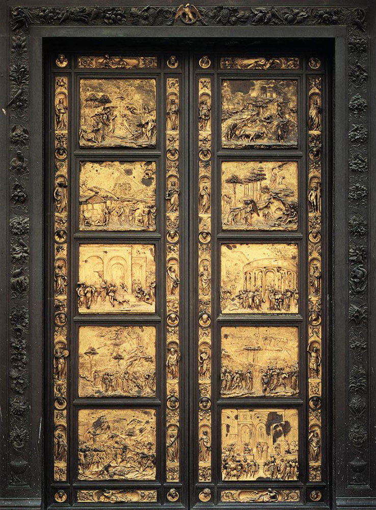 Лоренцо Гиберти. Бронзовые двери баптистерия. XV в. Флоренция
