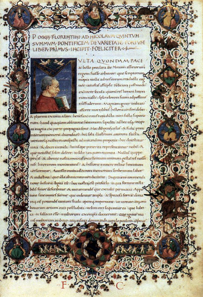 Поджио–Браччолини, Джованни Франческо (1380–1459). Итальянский гуманист, писатель, историк, филолог и собиратель античных рукописей
